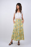 225161 Floral Button-Up Maxi Skirt