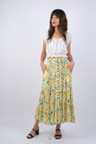 225161 Floral Button-Up Maxi Skirt