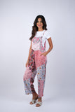 225165 Petal Harmony Patchwork Chic Overalls