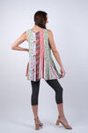 225170 Petal Harmony Patchwork Top with Ruffled Hem Line