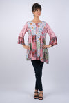 225171 Petal Harmony Boho Tunic with Ruffled Sleeves
