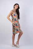225186 Abstract Allure Patchwork Summer Dress