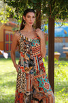 225188 Abstract Allure Patchwork Hippie Romper