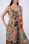 225188 Abstract Allure Patchwork Hippie Romper
