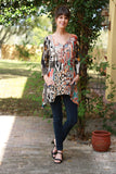 225191 Abstract Allure Hippie Patchwork Tunic