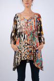 225191 Abstract Allure Hippie Patchwork Tunic