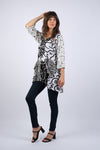 225195 Black & White Aura Boho Tunic