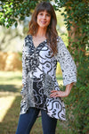 225195 Black & White Aura Boho Tunic