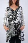 225195 Black & White Aura Boho Tunic