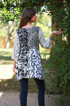 225195 Black & White Aura Boho Tunic