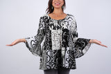 225196 Black & White Patchwork Top