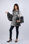 225197 Black & White Aura Chic Tunic with Bell Sleeves