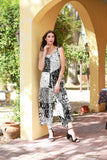 225198 Black & White Aura Patchwork Romper