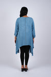225225 Embroidered Artisan Blue Tunic