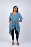 225225 Embroidered Artisan Blue Tunic
