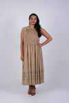 225236 Embroidered Artisan Camel Dress