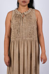 225236 Embroidered Artisan Camel Dress