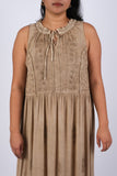 225236 Embroidered Artisan Camel Dress
