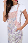 225242 Rosy Mosiac Patchwork Blush Overalls