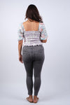 225245 Rosy Mosiac Patchwork Crop Top