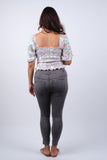 225245 Rosy Mosiac Patchwork Crop Top