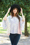 225247 Rosy Mosiac Patchwork Breezy Top