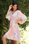 225249 Rosy Mosiac Patchwork Summer Dress