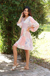 225249 Rosy Mosiac Patchwork Summer Dress