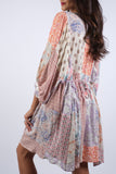 225249 Rosy Mosiac Patchwork Summer Dress