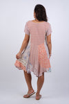 225250 Rosy Mosiac Patchwork Summer Dress with Front Tie