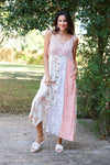 225251 Rosy Mosiac Patchwork Maxi Dress