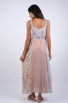 225251 Rosy Mosiac Patchwork Maxi Dress