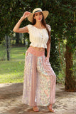 225252 Rosy Mosiac Patchwork Palazzo Pants
