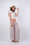 225252 Rosy Mosiac Patchwork Palazzo Pants
