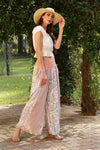 225252 Rosy Mosiac Patchwork Palazzo Pants