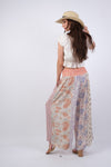 225252 Rosy Mosiac Patchwork Palazzo Pants