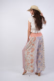 225252 Rosy Mosiac Patchwork Palazzo Pants