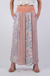 225252 Rosy Mosiac Patchwork Palazzo Pants