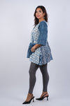 225264 Saphire Ocean V Neck Patchwork Tunic