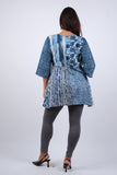 225264 Saphire Ocean V Neck Patchwork Tunic