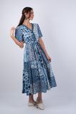 225268 Saphire Ocean Patchwork Wanderer Dress