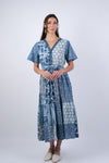 225268 Saphire Ocean Patchwork Wanderer Dress