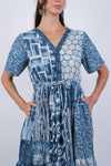 225268 Saphire Ocean Patchwork Wanderer Dress