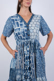 225268 Saphire Ocean Patchwork Wanderer Dress