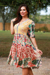 225272 Flowy Tropical Symphony Summer Dress