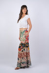 225276 Tropical Bohemian Chic Tiered Palazzo Pants