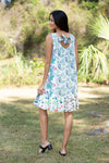 225291 Floral Serenity Patchwork Chic Summer Dress (Sleeveless)