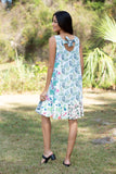 225291 Floral Serenity Patchwork Chic Summer Dress (Sleeveless)
