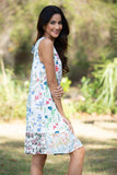 225291 Floral Serenity Patchwork Chic Summer Dress (Sleeveless)