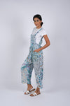 225292/3 Blue Floral Serenity Patchwork Boho Overalls